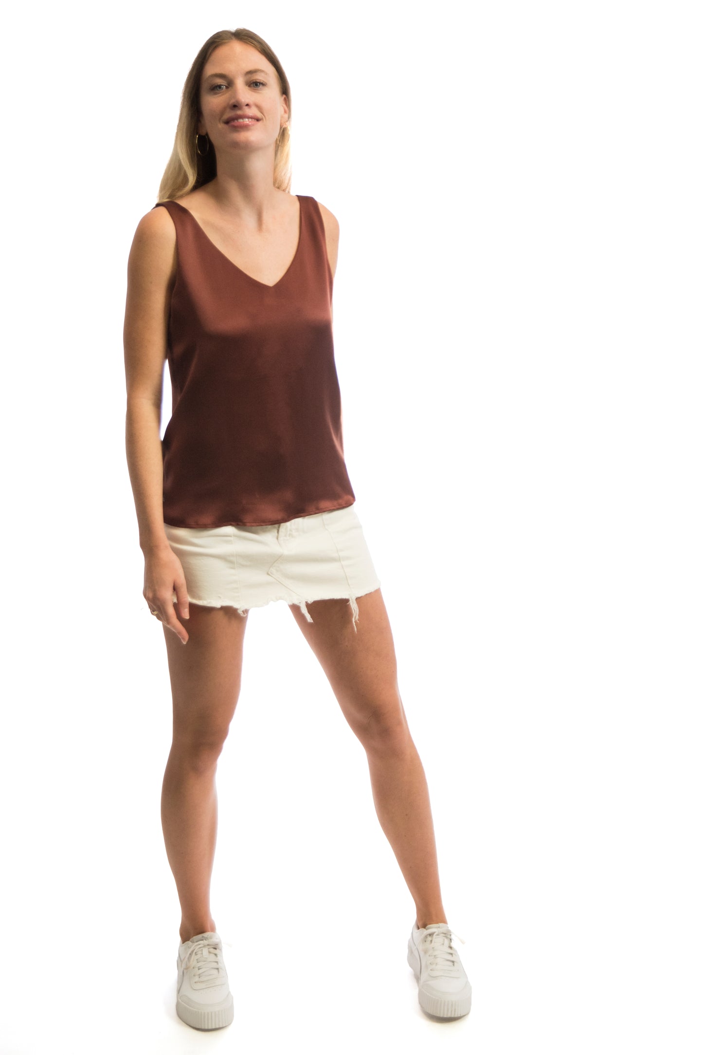 Zena maroon hemdje zijden kleding zijde vrouwen zomers duurzaam chique dames topje topjes hemdjes
