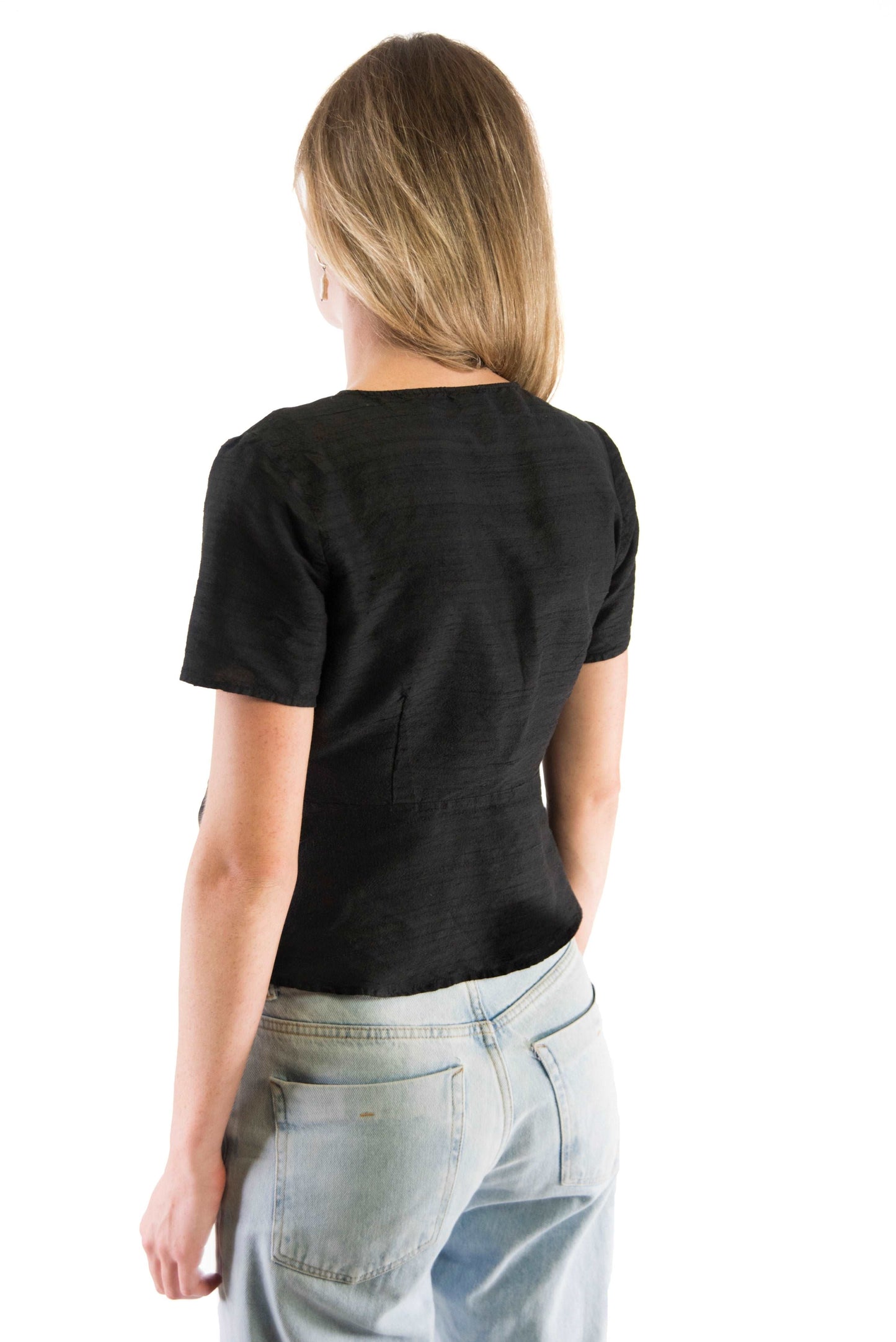 Zara - zwart hemdje zijden kleding zijde vrouwen zomers duurzaam chique dames topje topjes hemdjes