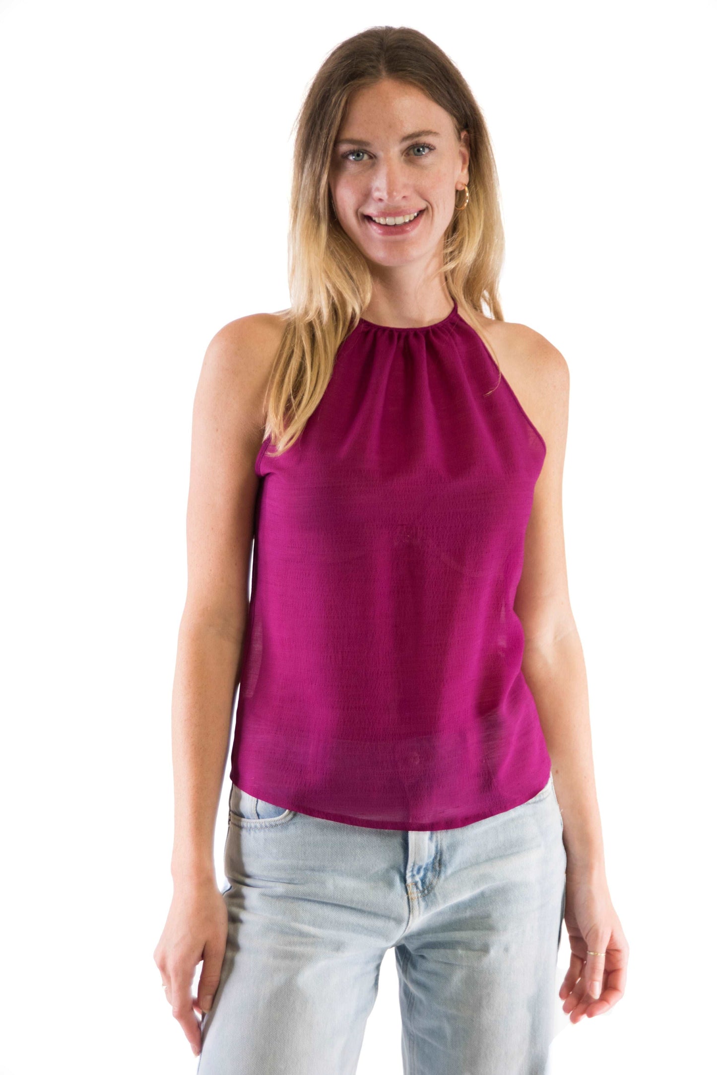 Silk Appeal fuchsia hemdje zijden kleding zijde vrouwen zomers duurzaam chique dames topje topjes hemdjes