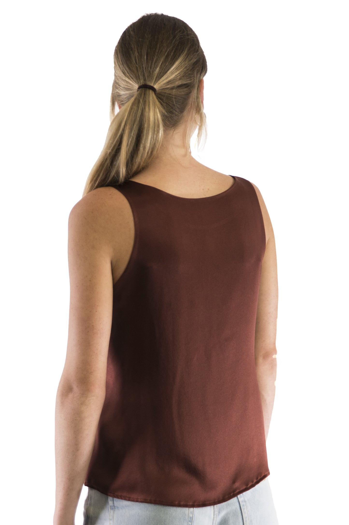 Raba maroon hemdje zijden kleding zijde vrouwen zomers duurzaam chique dames topje topjes hemdjes