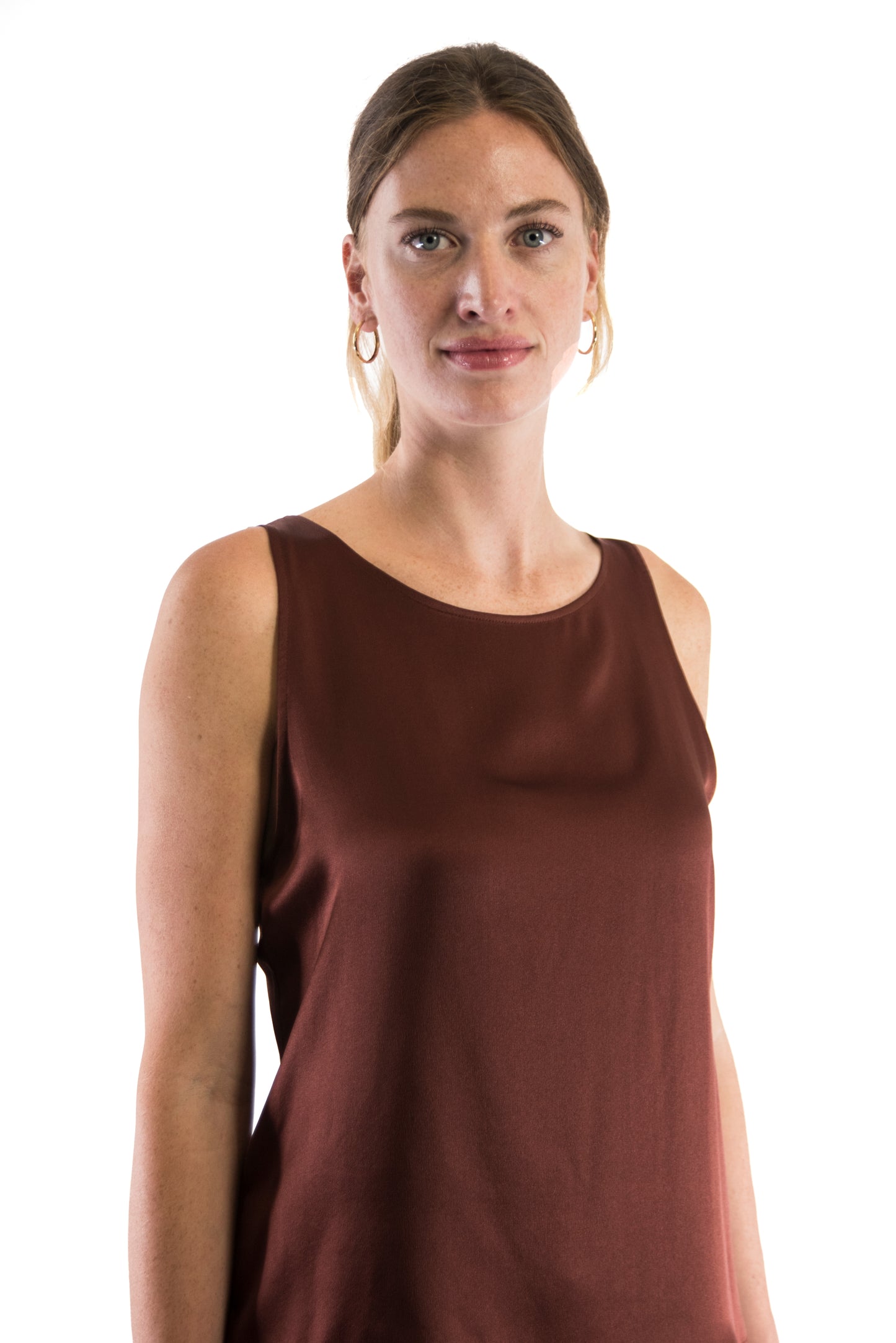 Raba maroon hemdje zijden kleding zijde vrouwen zomers duurzaam chique dames topje topjes hemdjes