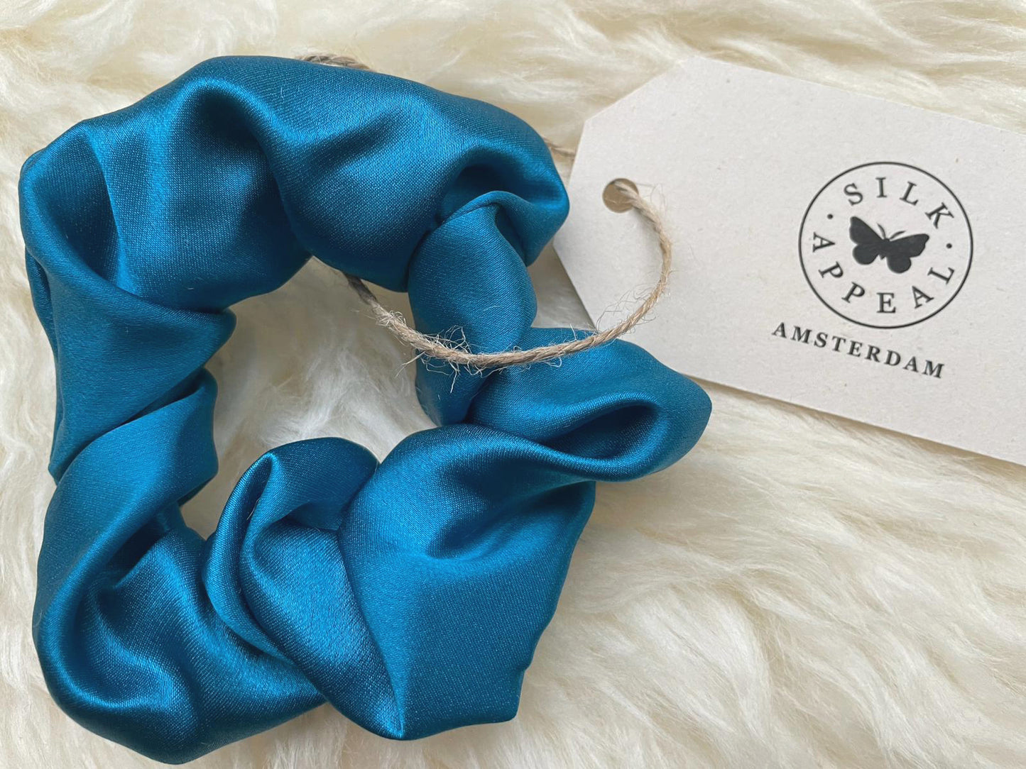 Silk scrunchie - petrol