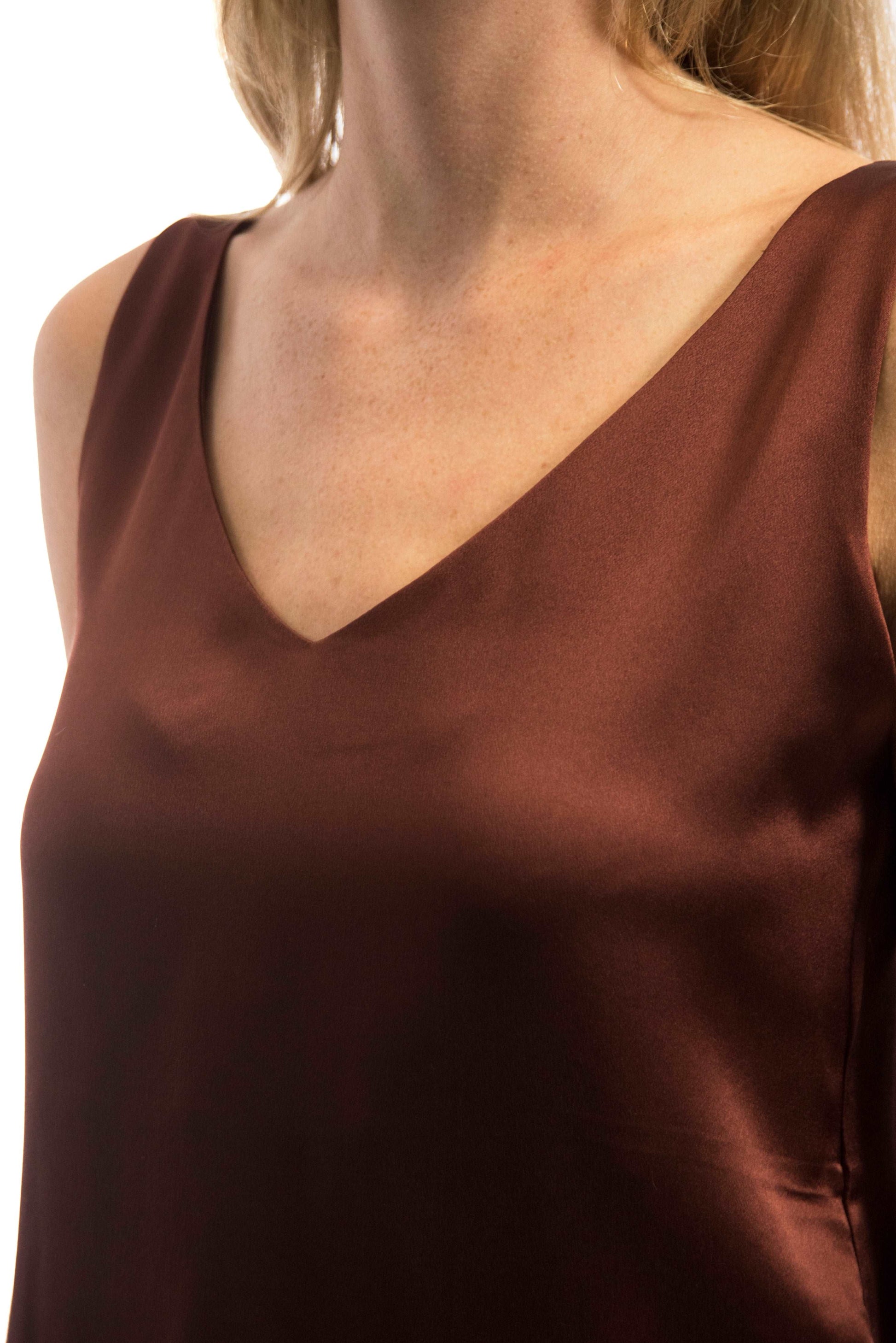 Zena - maroon hemdje zijden kleding zijde vrouwen zomers duurzaam chique dames topje topjes hemdjes 