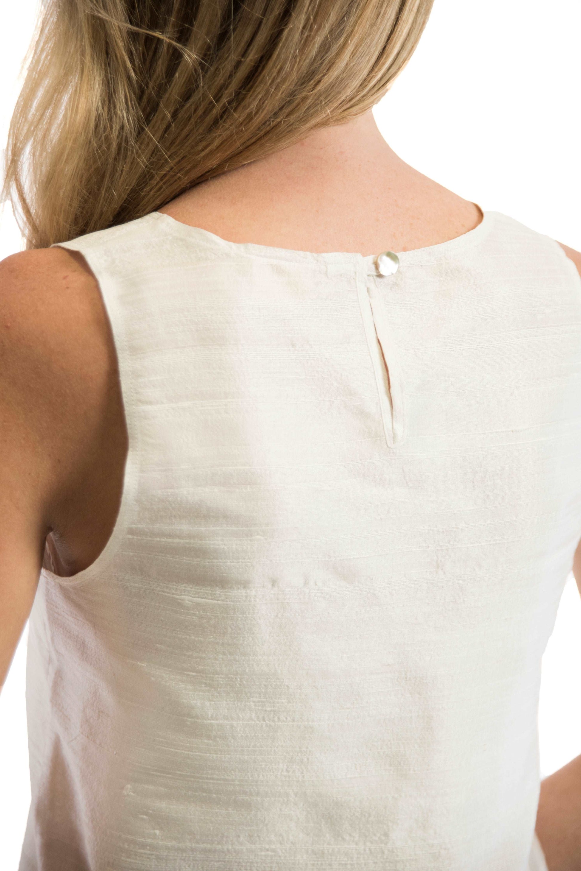 Nocha - crème hemdje zijden kleding zijde vrouwen zomers duurzaam chique dames topje topjes hemdjes 