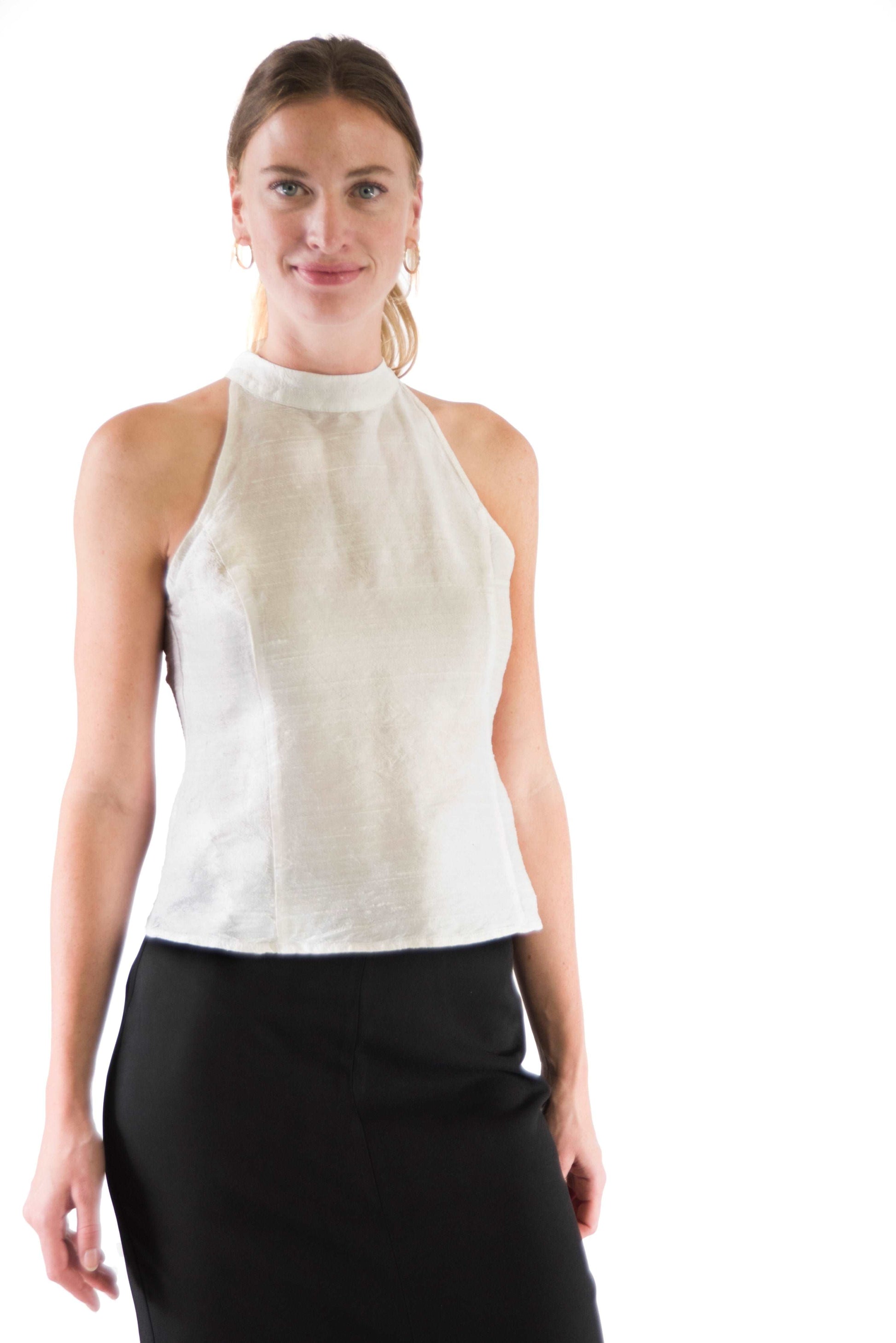 Sophia - crème hemdje zijden kleding zijde vrouwen zomers duurzaam chique dames topje topjes hemdjes 